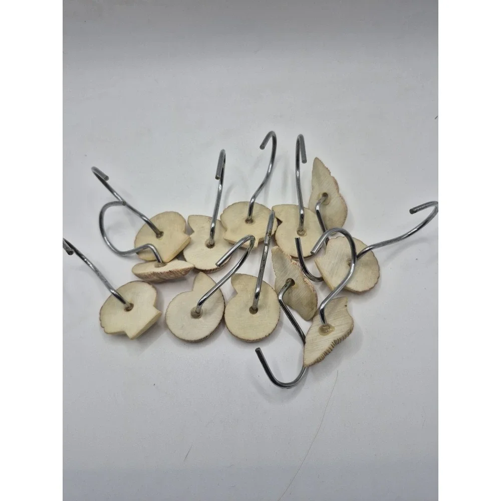 Sea‎ Shells Shower Curtain Hooks Set of 12 Ocean Beach House Cream Beige Tan